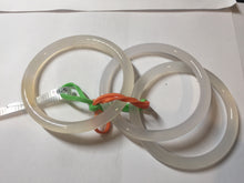 Load image into Gallery viewer, 54.4-59mm 100% natural clear/white/beigh/pale pin/yellow/brown slim agate bangle group MN1 Add on item.
