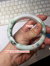 Load image into Gallery viewer, 60.5mm Type A 100% Natural sunny green/light green/white/light purple chubby Jadeite Jade bangle BS129-4035
