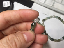 Load image into Gallery viewer, 100% natural type A dark green brown green white olive(Lulutong) jadeite jade beads bracelet group PB225
