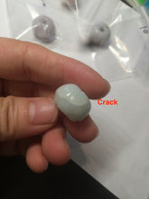 Load image into Gallery viewer, 16mm 100% natural light green/purple carved lotus jadeite jade beads K120
