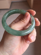 Load image into Gallery viewer, Shopify only. 54mm certified 100% natural Type A icy watery oliy dark green(油青) brown jadeite jade bangle BS103-4060
