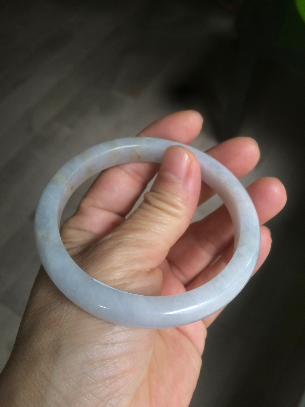 58mm certified type A 100% Natural light purple white jadeite jade bangle AS8-0934