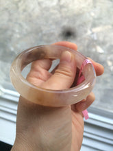 Load image into Gallery viewer, 54.7mm 100% natural icy purple/brown/red Quartzite (jinsi jade, 金丝玉) Golden Silk Jade bangle N77
