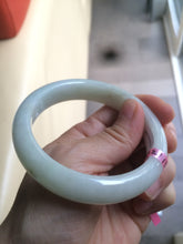 Load image into Gallery viewer, 57.2mm certified Type A 100% Natural light green/white Jadeite Jade bangle  AB21-6215
