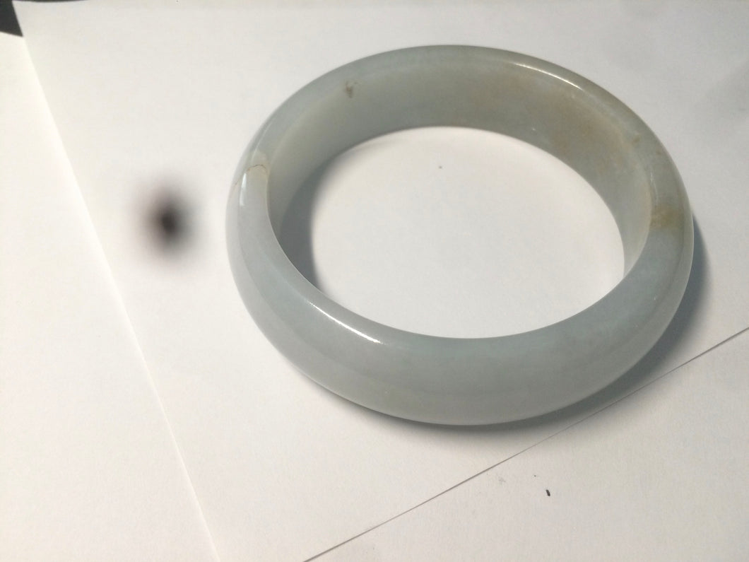 56.7mm Type A 100% Natural light green yellow Jadeite Jade bangle GC4