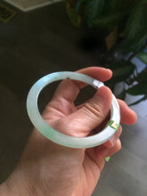 Load image into Gallery viewer, 56.9mm Certified Type A 100% Natural icy sunny green super thin style Jadeite bangle U59-6989
