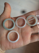 Load image into Gallery viewer, 20mm/size 10 1/4 100% natural type A icy watery green/white/yellow jadeite jade band ring G105- 10 1/4
