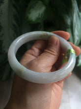 Load image into Gallery viewer, 57.8mm certified type A 100% Natural light green/purple Jadeite Jade bangle Q20-5749
