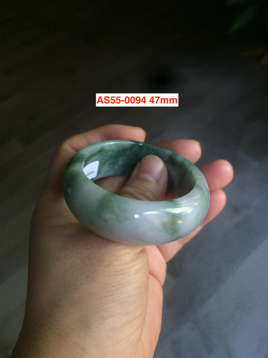 47mm Type A 100% Natural light green/white Jadeite Jade kids AS55-0094 group