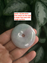 Load image into Gallery viewer, 38-43mm Type A 100% Natural green/purple Jadeite Jade Safety Guardian Button donut Pendant/worry stone/car hanger group AE27
