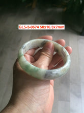 Load image into Gallery viewer, Sale! Certified type A 100% 54-61mm Natural green/white/eggplant purple/black spring garden Jadeite bangle group GL5 1-20
