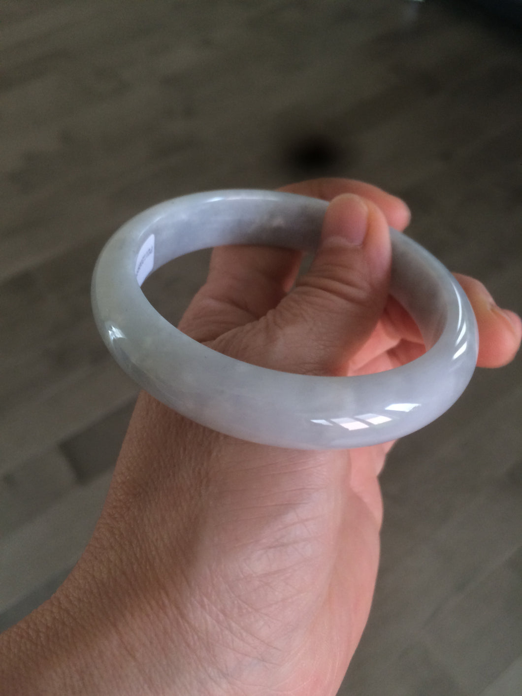 58.3mm certified Type A 100% Natural green/white/super light purple Jadeite bangle AF70-9555