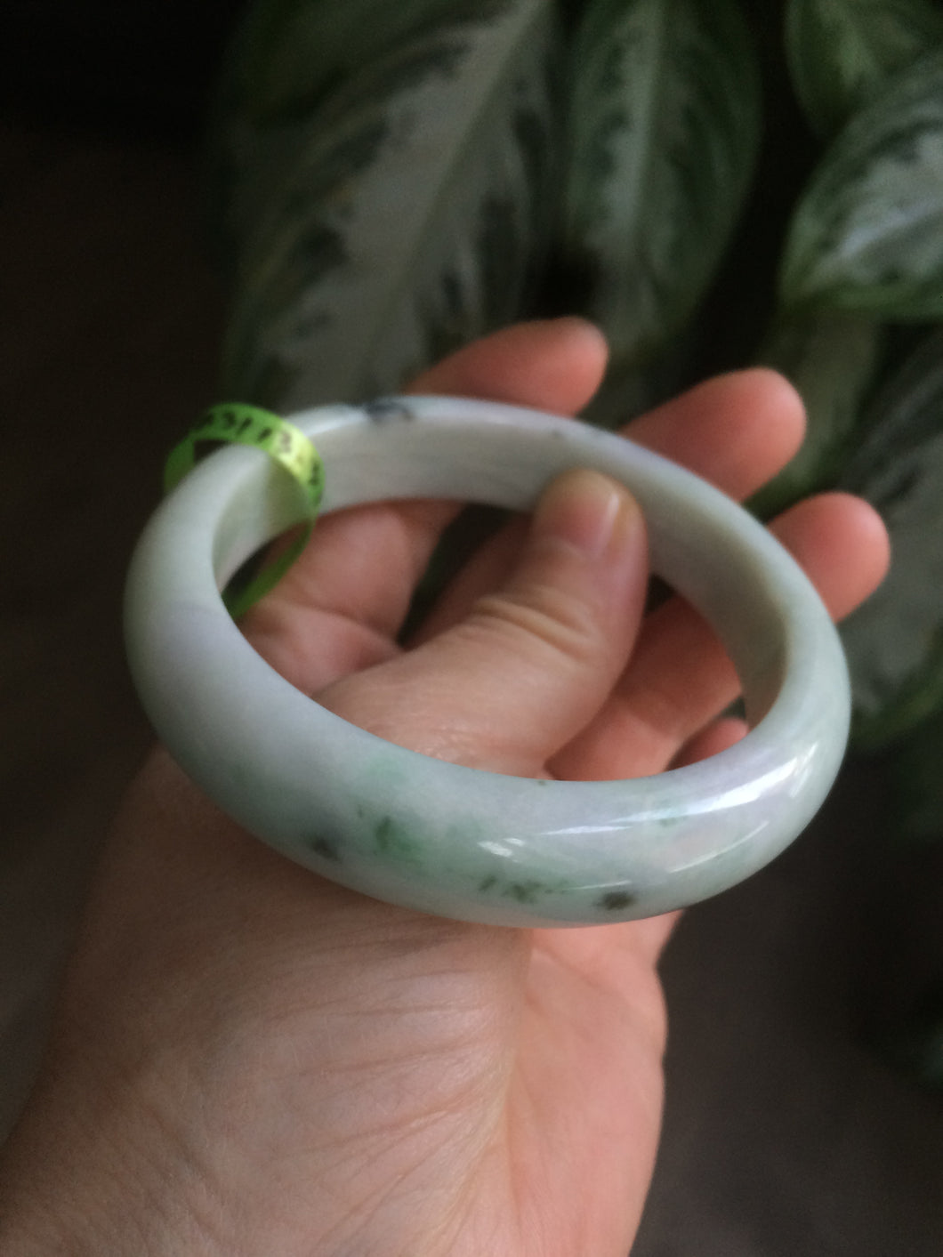 58.3mm Certified 100% natural Type A green/purple jadeite jade bangle AJ23-6197
