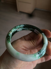 Load image into Gallery viewer, 57.8mm certified type A 100% Natural sunny green/orange/white jadeite jade bangle AE41-9586
