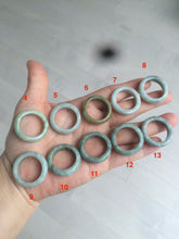 Load image into Gallery viewer, 18.5mm/size 8 1/2 100% natural type A icy watery green/white/yellow jadeite jade band ring G105- 8 1/2

