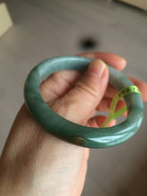 Load image into Gallery viewer, 54.6mm certified type A 100% Natural dark green/brown Jadeite Jade bangle Z87-7247
