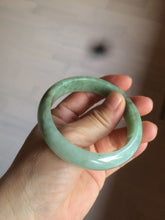 Load image into Gallery viewer, 54.5mm Certified Type A 100% Natural watery light green jadeite jade bangle D61
