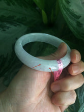 Load image into Gallery viewer, 56.3mm certified 100% natural Type A light green/white jadeite jade bangle Z9-3447
