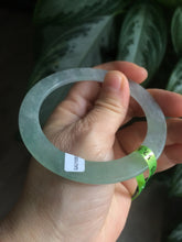 Load image into Gallery viewer, 57.5mm Certified Type A 100% Natural icy green/white super thin style Jadeite bangle AE10-0423
