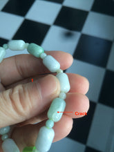 Load image into Gallery viewer, 100% natural green/white type A jadeite jade Capsule bead bracelet AE-bracelet
