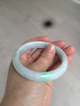 Load image into Gallery viewer, 55.7mm certified 100% natural sunny green/white jadeite jade bangle AQ29-1420

