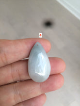 Load image into Gallery viewer, 100% natural icy watery green blue white type A jadeite jade water drop pendant necklace group E52
