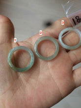 Load image into Gallery viewer, 18.5mm/size 8 1/2 100% natural type A icy watery green/white/yellow jadeite jade band ring G105- 8 1/2
