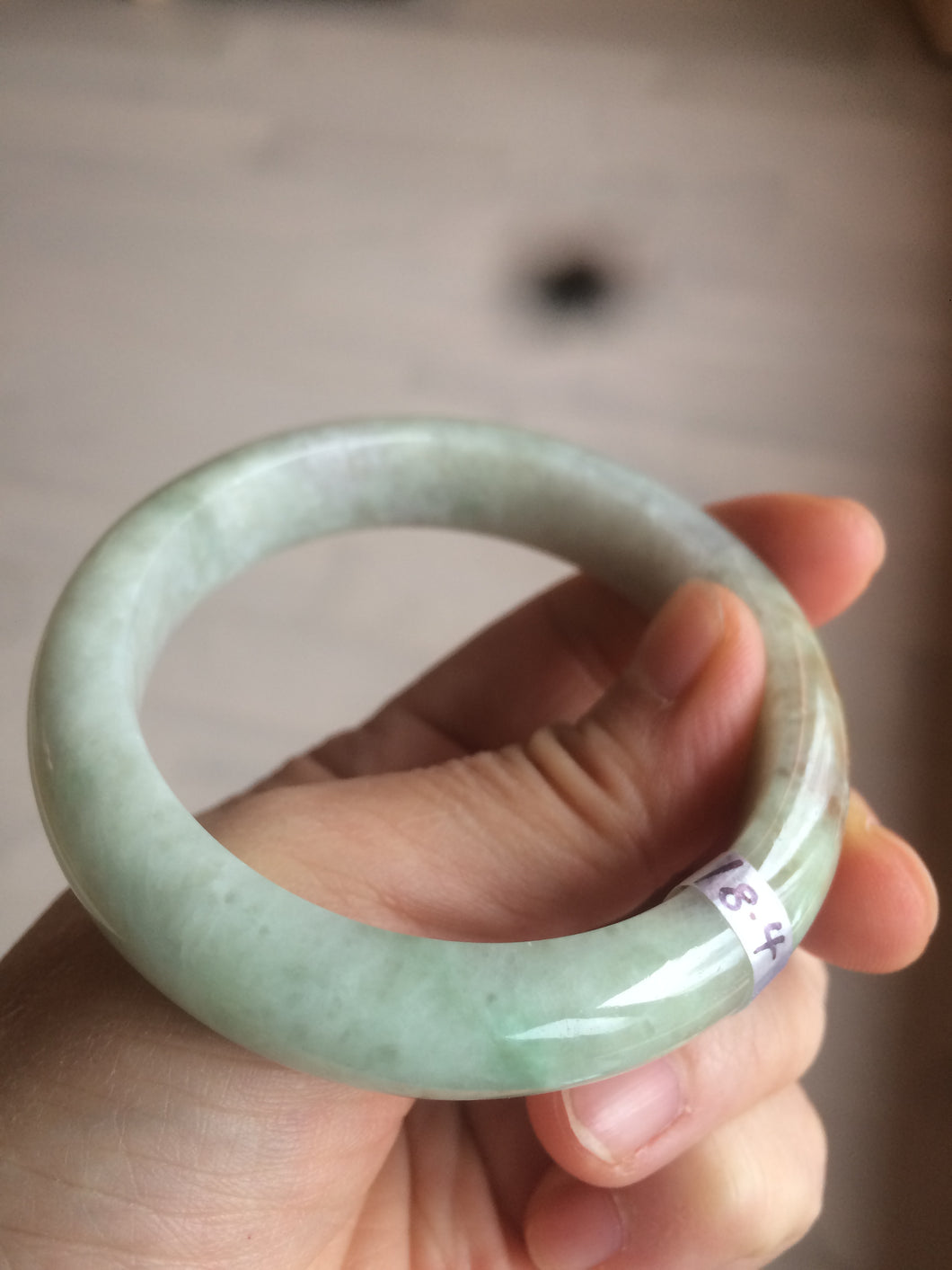 Sale! 53.9mm Type A 100% Natural light green/brown/red Jadeite Jade bangle Q91-8624