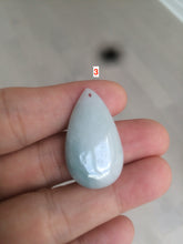 Load image into Gallery viewer, 100% natural icy watery green blue white type A jadeite jade water drop pendant necklace group E52

