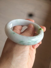 Load image into Gallery viewer, 53mm type A 100% natural certified green jadeite jade bangle U77-0727((Clearance item with big defects)

