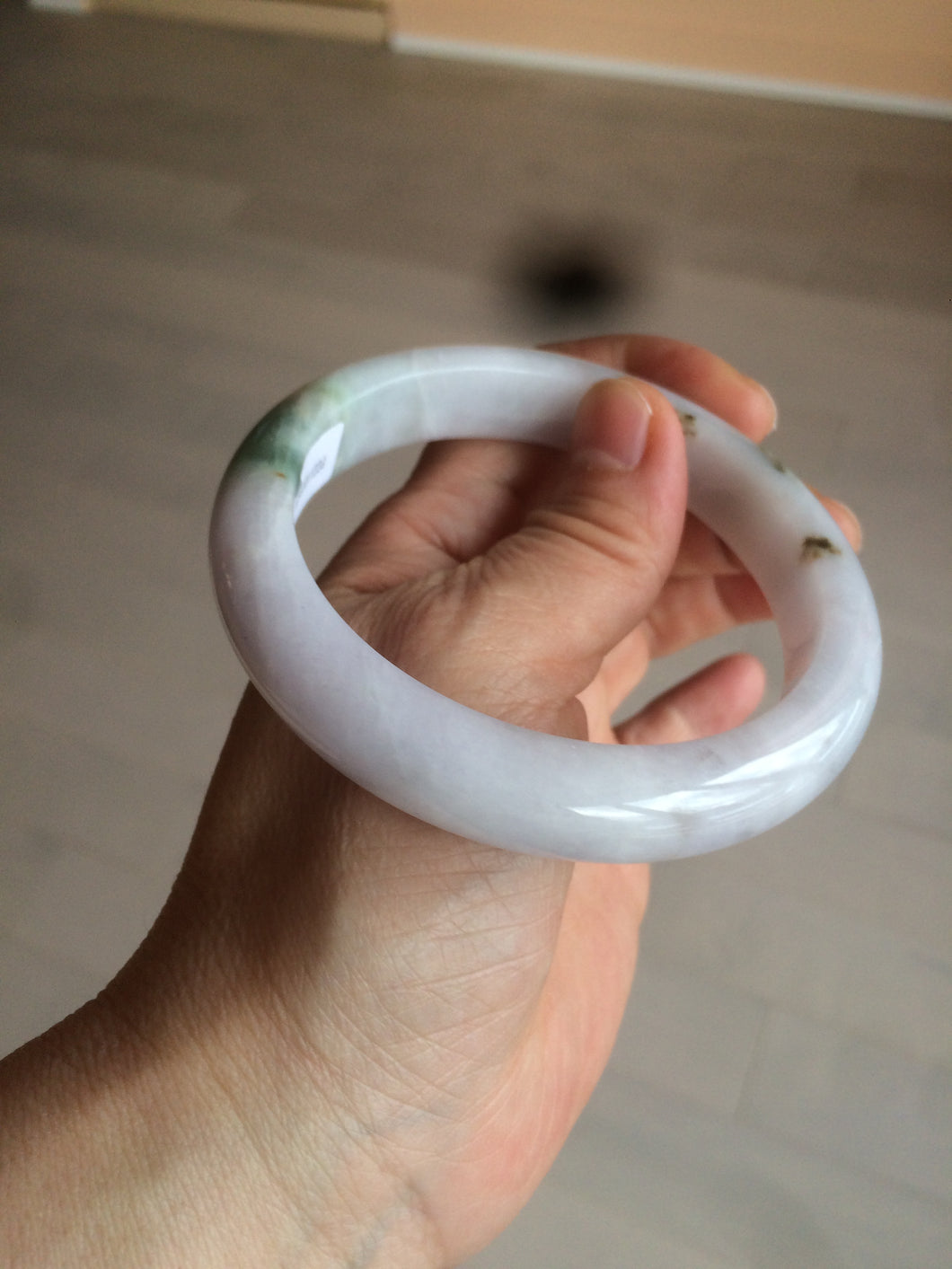 59.7mm certified 100% Natural green/purple/white/brown jadeite Jade bangle J107-0542