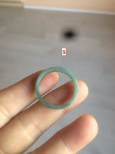Load image into Gallery viewer, Size 10 1/4 100% natural type A icy watery light green/blue/gray Guatemala jadeite jade band ring AF53
