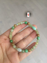 Load image into Gallery viewer, 100% natural green/white type A jadeite jade bead bracelet AQ48
