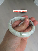 Load image into Gallery viewer, Sale! Certified type A 100% 54-61mm Natural green/white/eggplant purple/black spring garden Jadeite bangle group GL5 1-20

