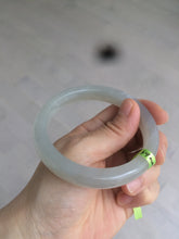 Load image into Gallery viewer, 58.5mm Certified Type A 100% Natural super icy gray/white nephrite Jade bangle HE39-2070
