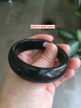 Load image into Gallery viewer, 52-56mm certified 100% Natural dark green/black nephrite Jade bangle group AH53
