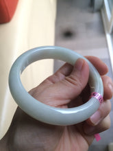 Load image into Gallery viewer, 57.2mm certified Type A 100% Natural light green/white Jadeite Jade bangle  AB21-6215
