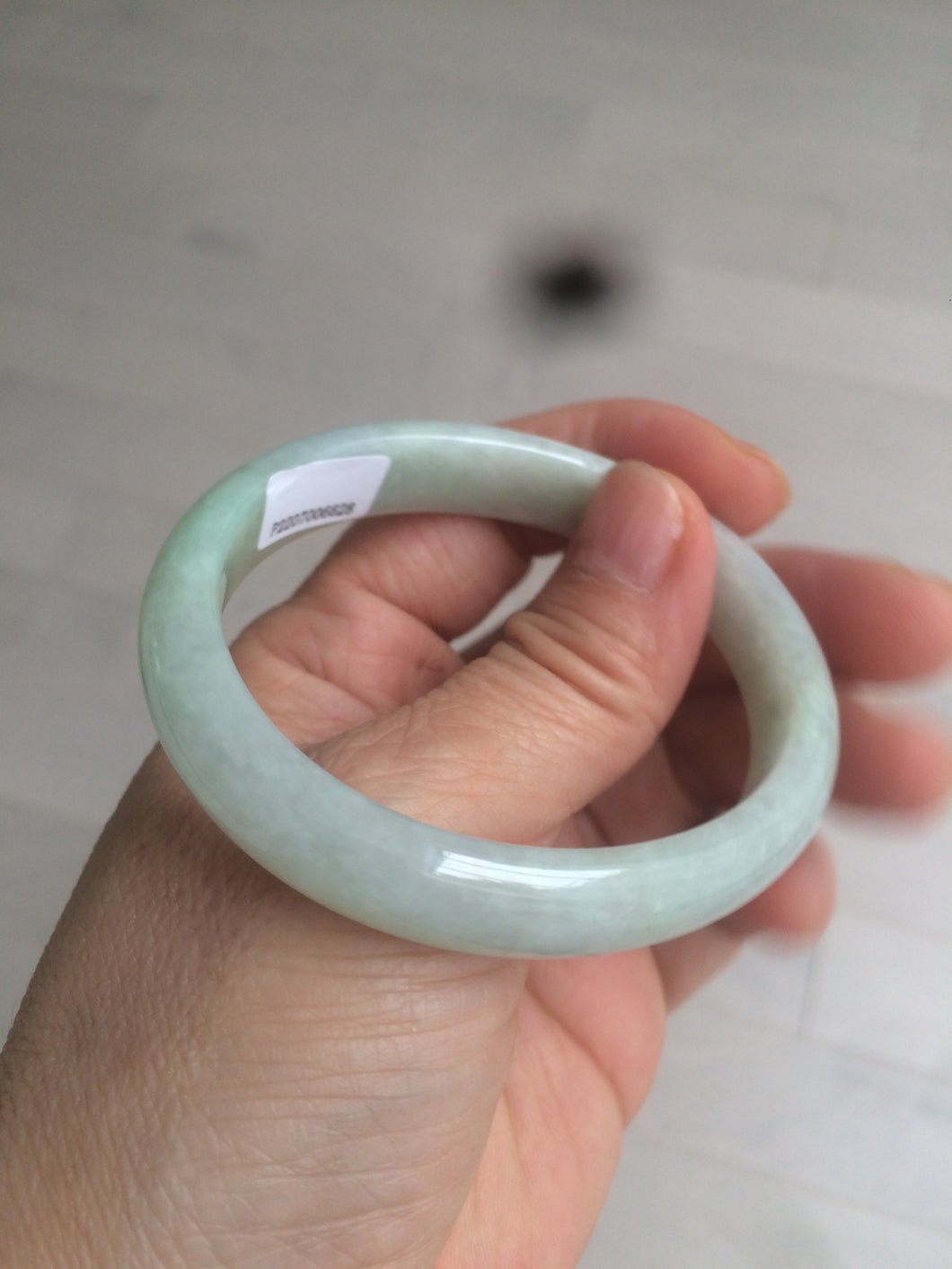 50.1mm Certified Type A 100% Natural light green Jadeite Jade bangle Z115-6628
