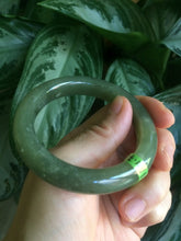 Load image into Gallery viewer, 51.3mm Certified 100% Natural oily dark green nephrite Jade bangle N80-6570
