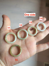 Load image into Gallery viewer, 17.9mm/size 7 3/4 100% natural type A icy watery green/white/yellow jadeite jade band ring G105-7 3/4
