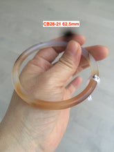 Load image into Gallery viewer, 54.4-62mm 100% natural red/orange/brown slim agate bangle CB28
