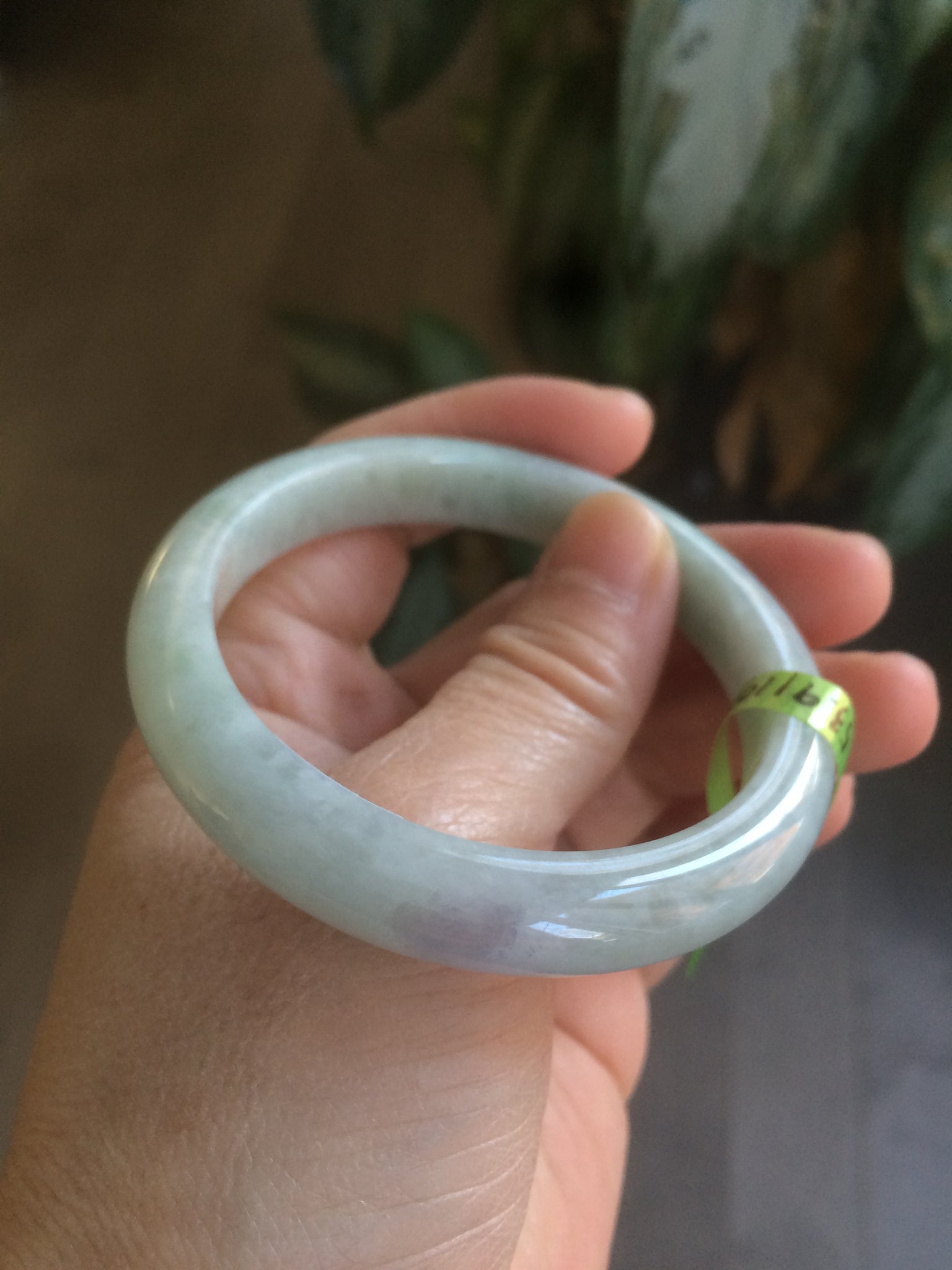 Load image into Gallery viewer, 53mm Certified Type A 100% Natural light green/purple Jadeite jade bangleZ90-2746