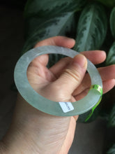 Load image into Gallery viewer, 57.5mm Certified Type A 100% Natural icy green/white super thin style Jadeite bangle AE10-0423
