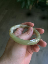 Load image into Gallery viewer, 55.2mm Certified Type A 100% Natural yellow/sugar brown flying snow and dandelions nephrite Jade bangle HT33-0464
