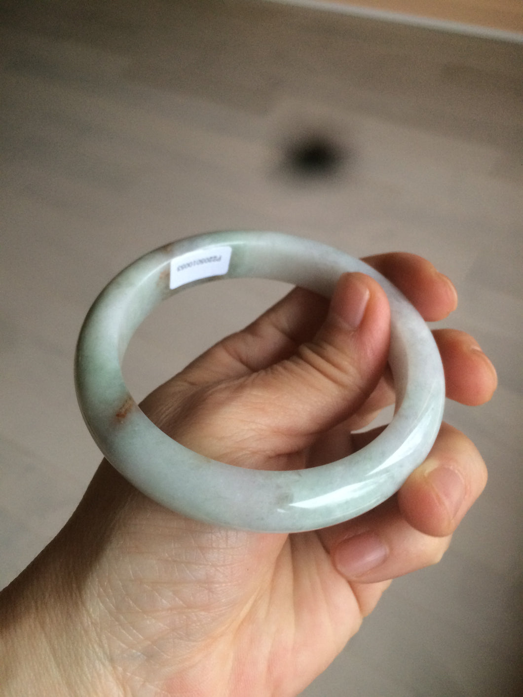 58.5mm Certified Type A 100% Natural light green/red/purple jadeite jade bangle AT54-0053