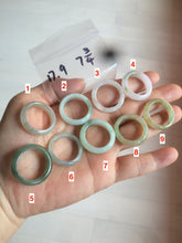 Load image into Gallery viewer, 17.9mm/size 7 3/4 100% natural type A icy watery green/white/yellow jadeite jade band ring G105-7 3/4
