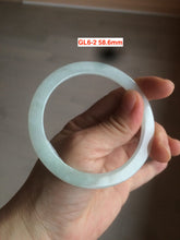 Load image into Gallery viewer, 58-60mm Type A 100% Natural icy light green/white/purple flat thin style Jadeite bangle group GL6

