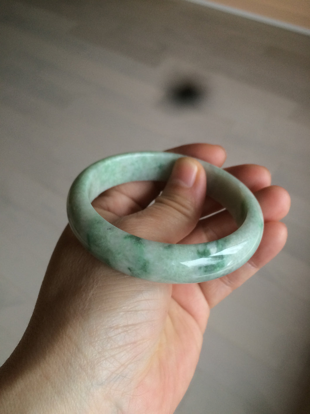 56mm certified 100% natural certified green jadeite jade bangle AT58-9981