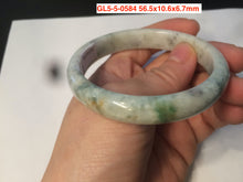 Load image into Gallery viewer, Sale! Certified type A 100% 54-61mm Natural green/white/eggplant purple/black spring garden Jadeite bangle group GL5 1-20
