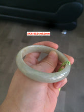 Load image into Gallery viewer, 55mm certifaied Type A 100% Natural light green/yellow Jadeite Jade bangle (with defects) Group AK6
